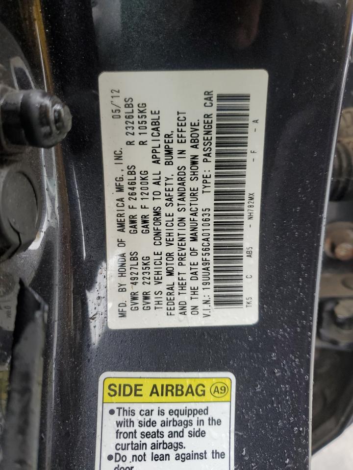 2012 Acura Tl VIN: 19UUA9F56CA010635 Lot: 86479135