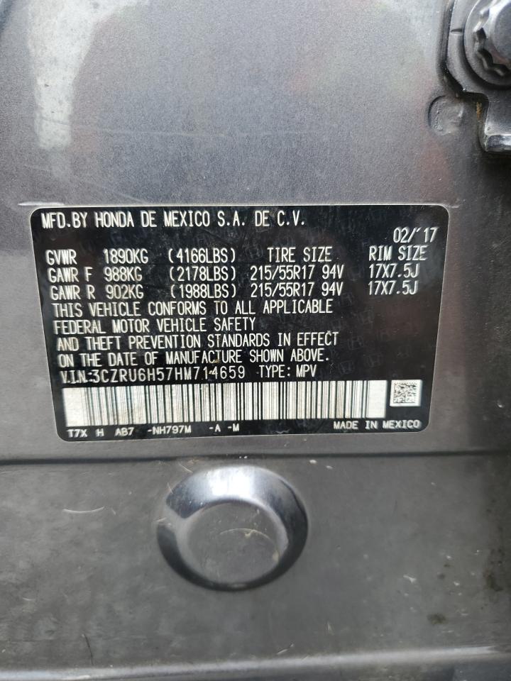 2017 Honda Hr-V Ex VIN: 3CZRU6H57HM714659 Lot: 85260165