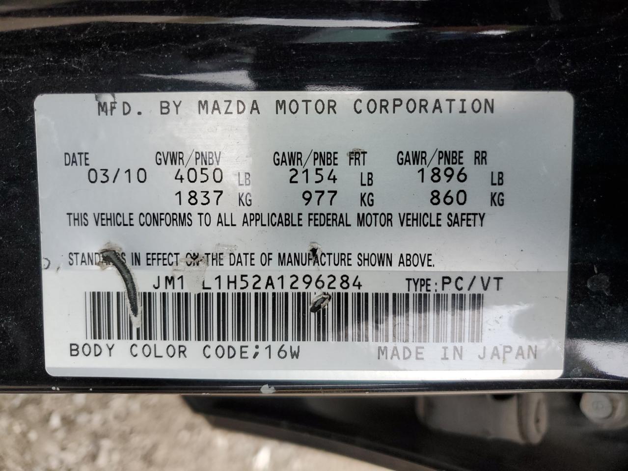 2010 Mazda 3 S VIN: JM1BL1H52A1296284 Lot: 85329715