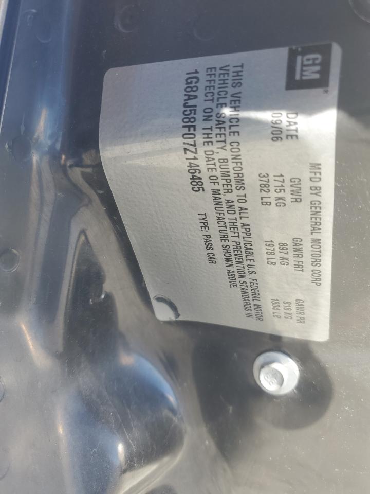 2007 Saturn Ion Level 2 VIN: 1G8AJ58F07Z146485 Lot: 82738605