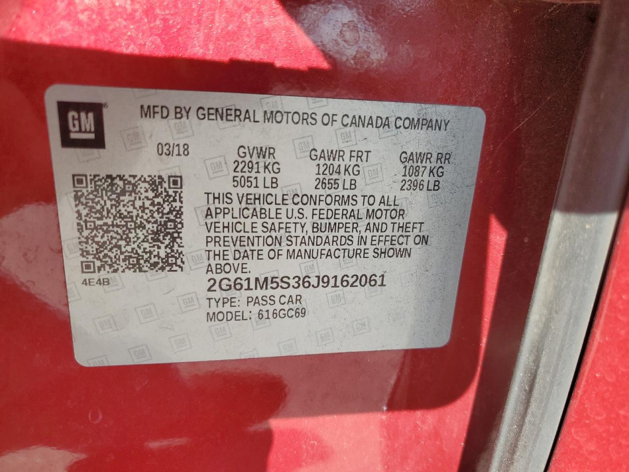 2018 Cadillac Xts Luxury VIN: 2G61M5S36J9162061 Lot: 90216255