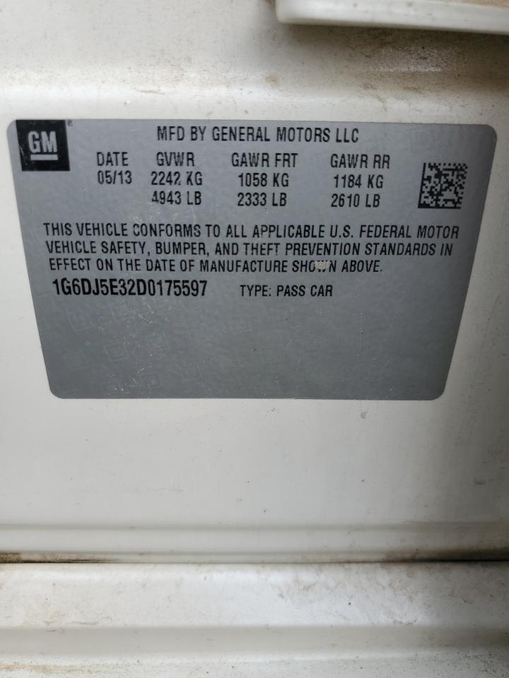 2013 Cadillac Cts Performance Collection VIN: 1G6DJ5E32D0175597 Lot: 85865625