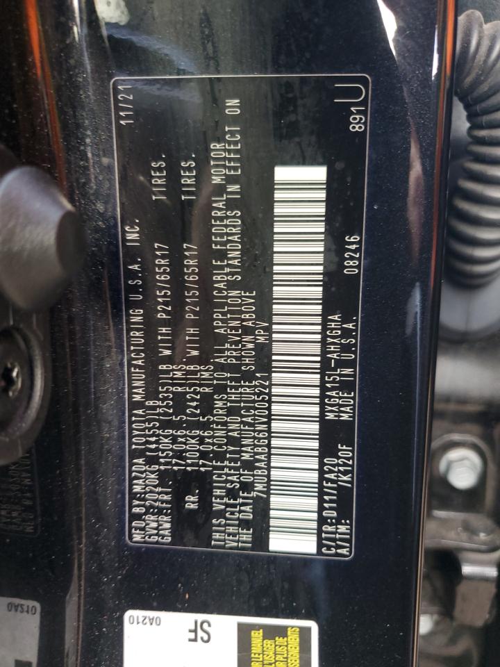 2022 Toyota Corolla Cross Le VIN: 7MUBAABG6NV005221 Lot: 86443625