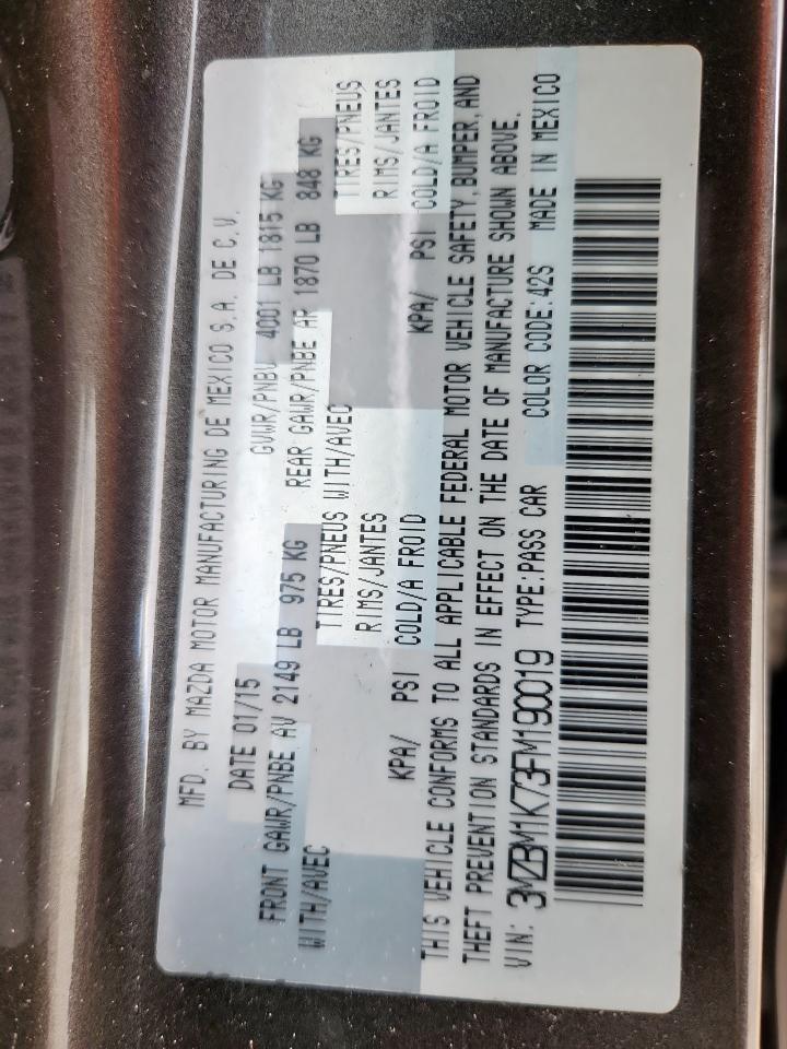 2015 Mazda 3 Sport VIN: 3MZBM1K73FM190019 Lot: 90341915