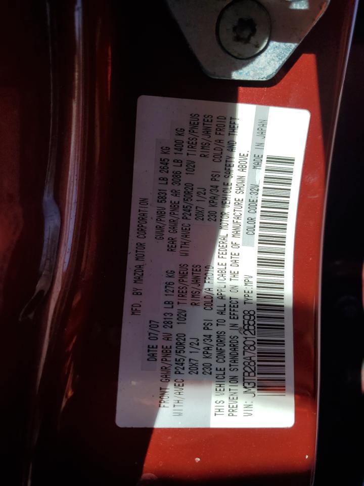 2008 Mazda Cx-9 VIN: JM3TB28A780126598 Lot: 86209145