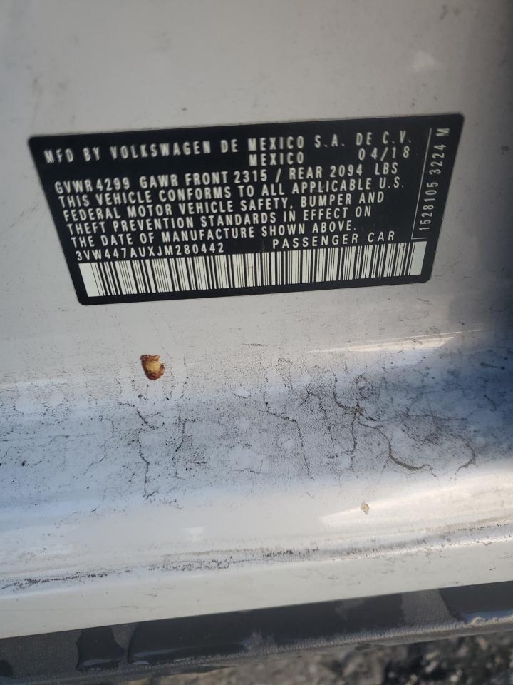 2018 Volkswagen Gti S/Se VIN: 3VW447AUXJM280442 Lot: 82492835