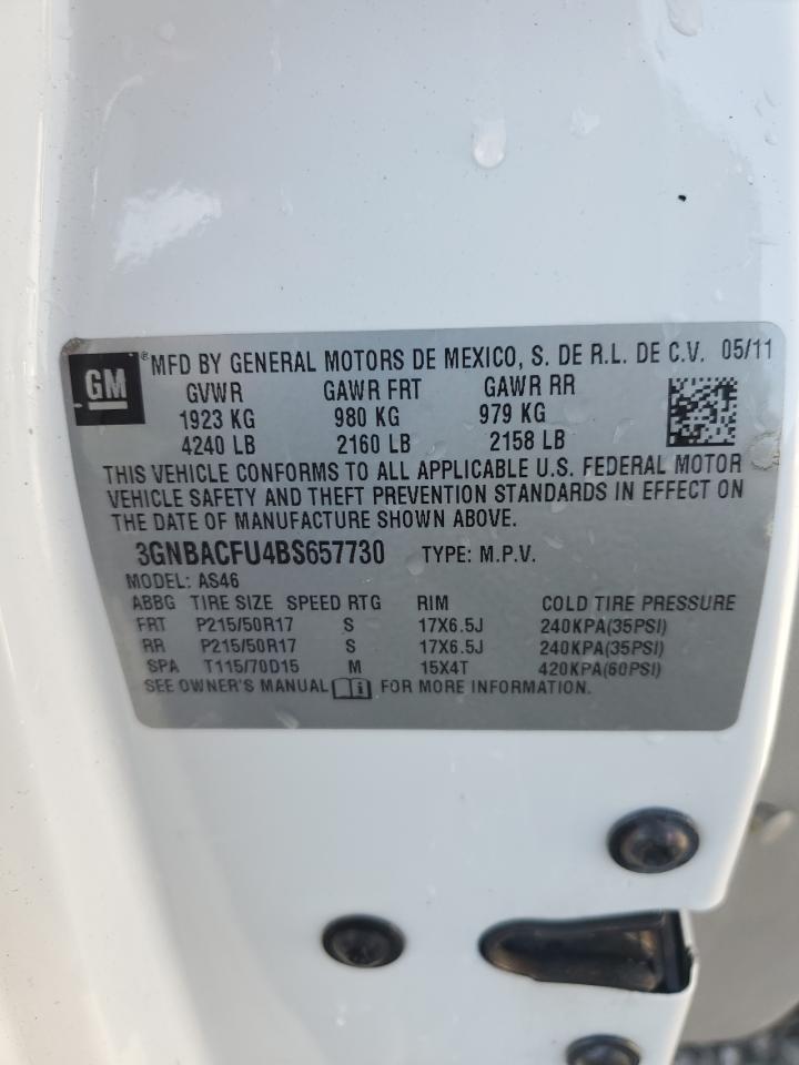 2011 Chevrolet Hhr Lt VIN: 3GNBACFU4BS657730 Lot: 84384265