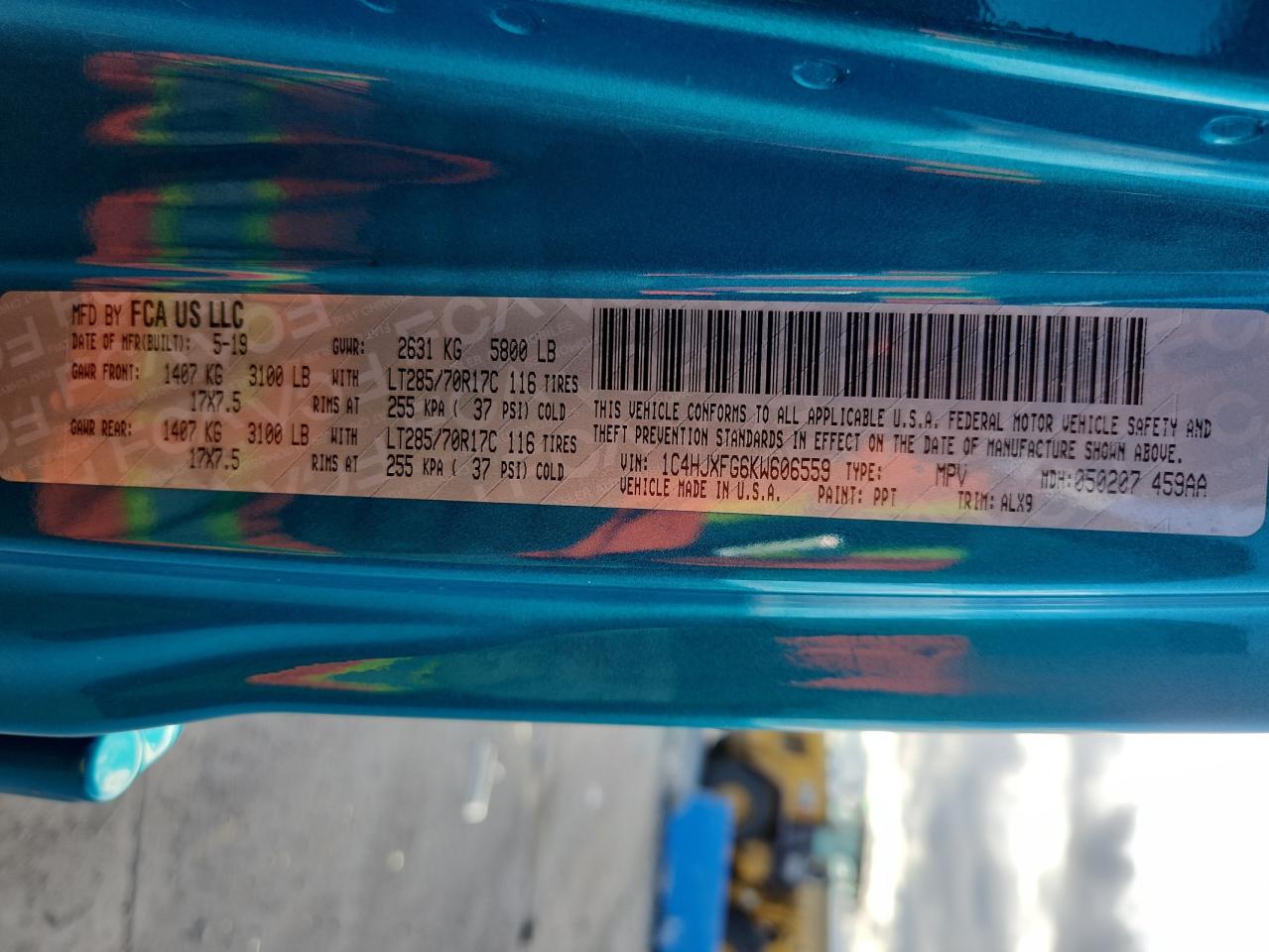 2019 Jeep Wrangler Unlimited Rubicon VIN: 1C4HJXFG6KW606559 Lot: 82193085