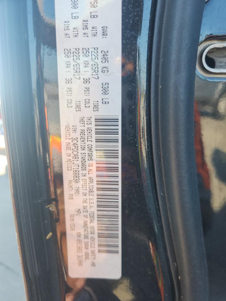 2018 Dodge Journey Se VIN: 3C4PDCAB1JT166830 Lot: 90318205