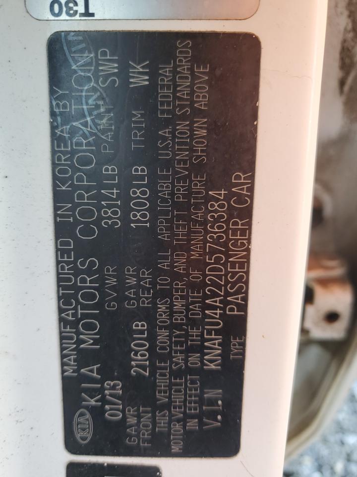 2013 Kia Forte Ex VIN: KNAFU4A22D5736384 Lot: 90607565