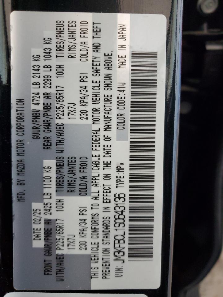 2025 Mazda Cx-5 Preferred VIN: JM3KFBCL1S0643136 Lot: 89735255