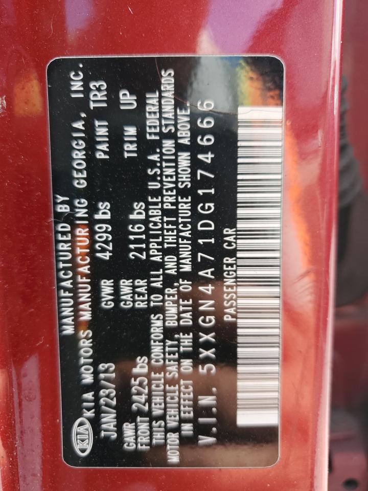 2013 Kia Optima Ex VIN: 5XXGN4A71DG174666 Lot: 85707825