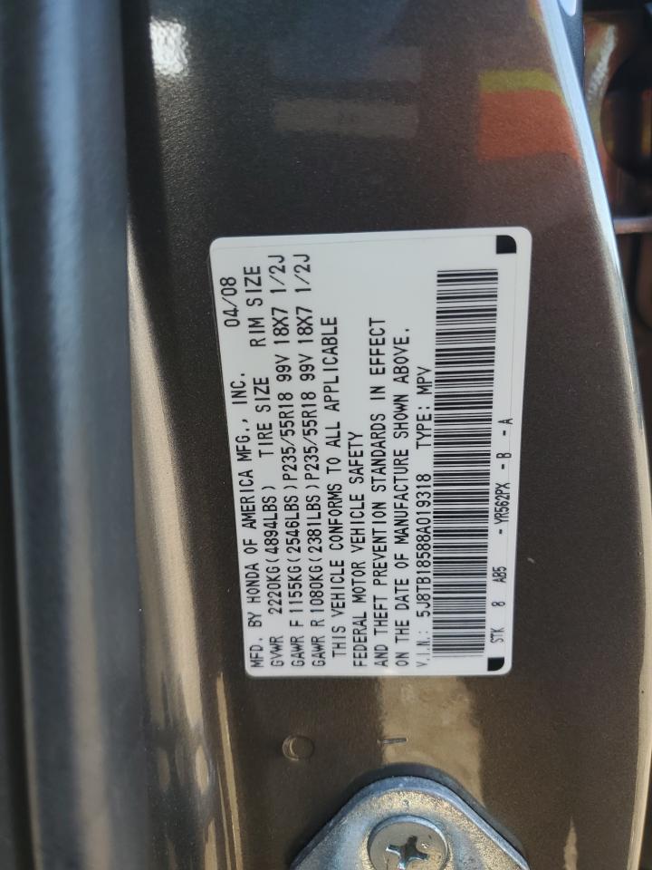 2008 Acura Rdx Technology VIN: 5J8TB18588A019318 Lot: 84548975