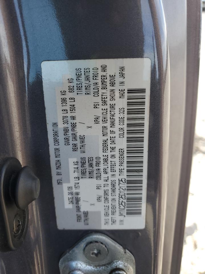2006 Mazda Mx-5 Miata VIN: JM1NC25F260121725 Lot: 82727925