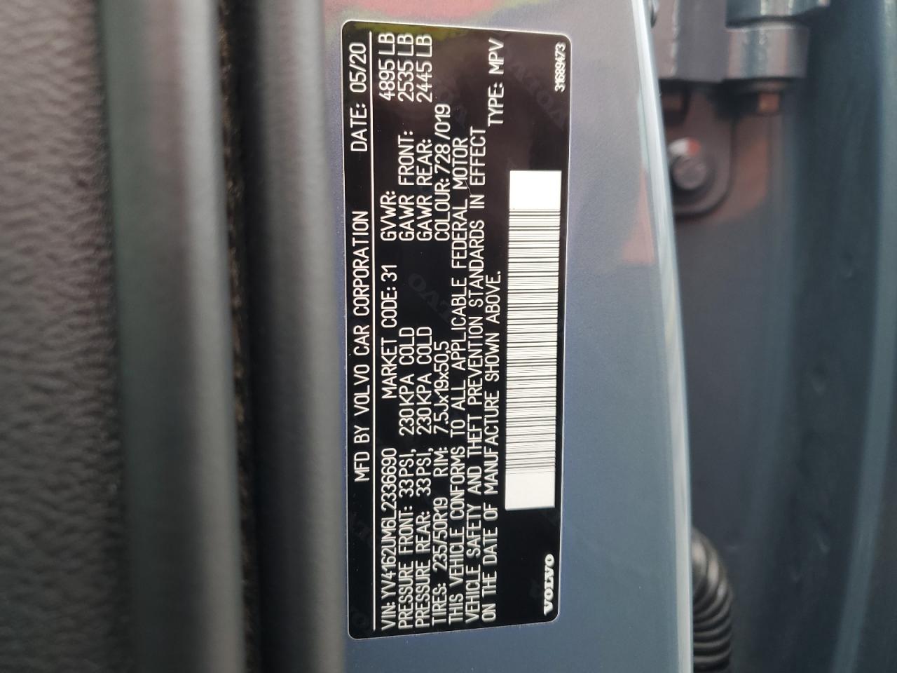 2020 Volvo Xc40 T5 R-Design VIN: YV4162UM6L2336690 Lot: 89856315