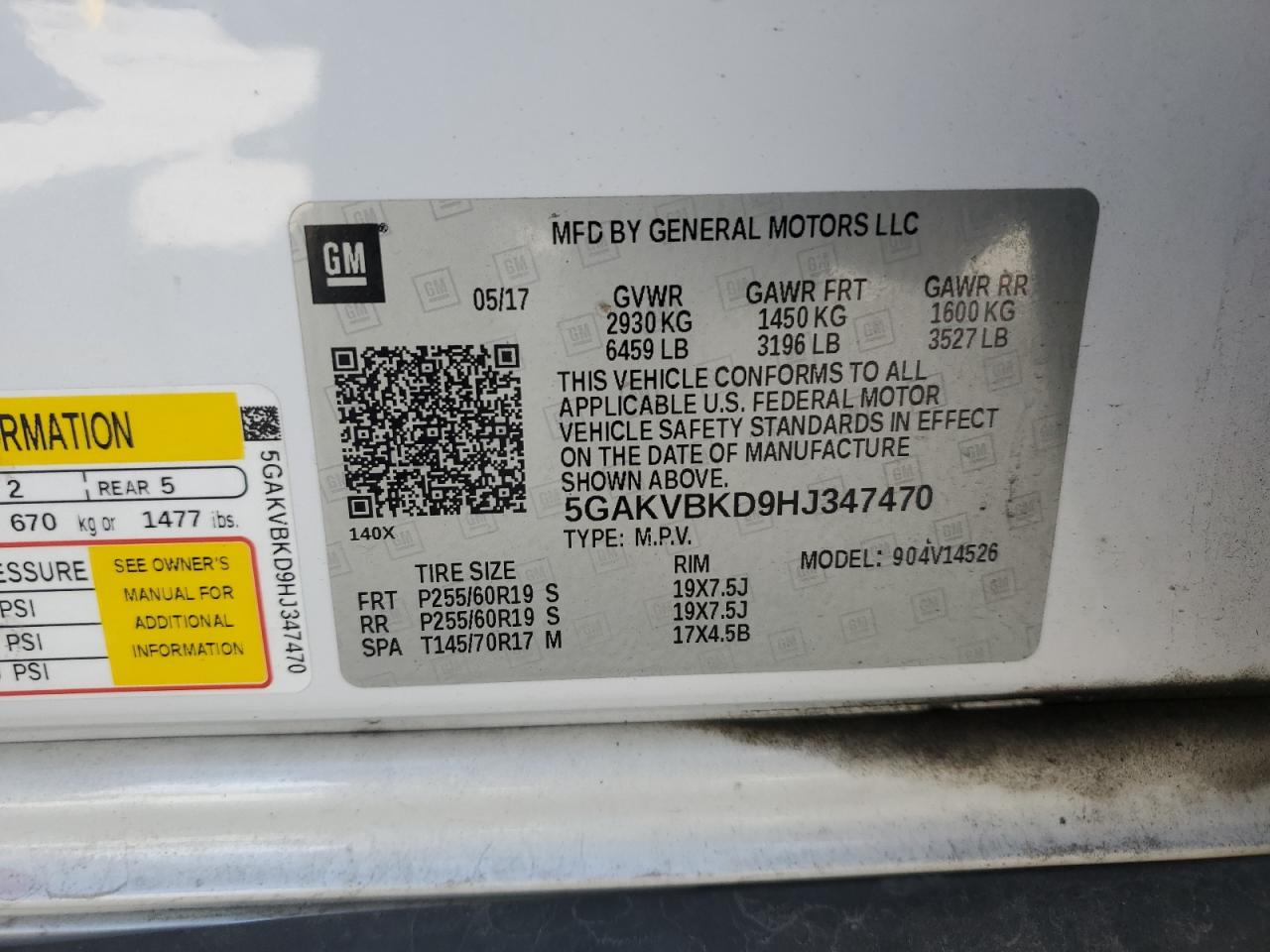 2017 Buick Enclave VIN: 5GAKVBKD9HJ347470 Lot: 82534145