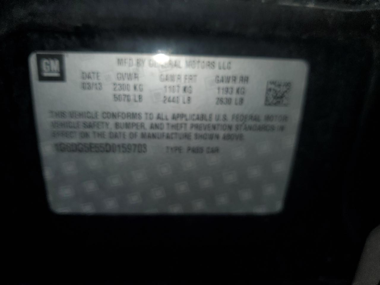 2013 Cadillac Cts Luxury Collection VIN: 1G6DG5E55D0159703 Lot: 85599695