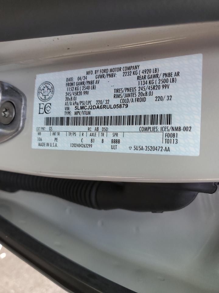 2024 Lincoln Corsair Reserve VIN: 5LMCJ2DA6RUL05879 Lot: 83786595