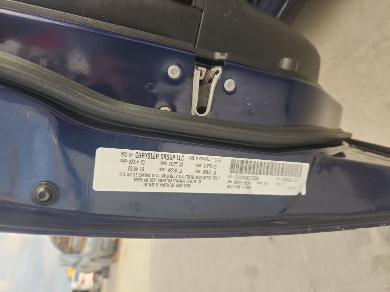 2014 Chrysler 300 VIN: 2C3CCAAG8EH135966 Lot: 89741035