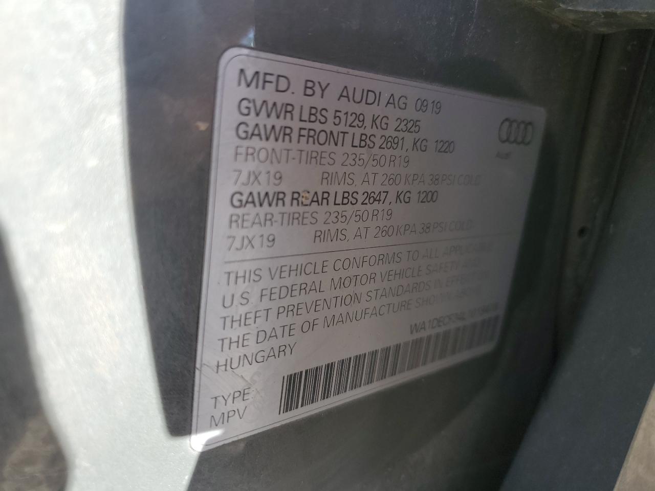 2020 Audi Q3 Premium S Line VIN: WA1DECF34L1018418 Lot: 91040585