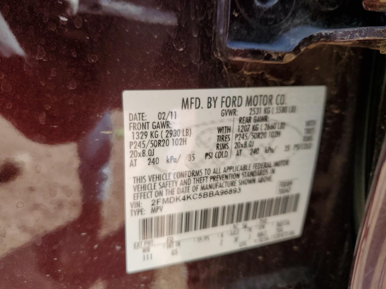 2011 Ford Edge Limited VIN: 2FMDK4KC5BBA96893 Lot: 90656235