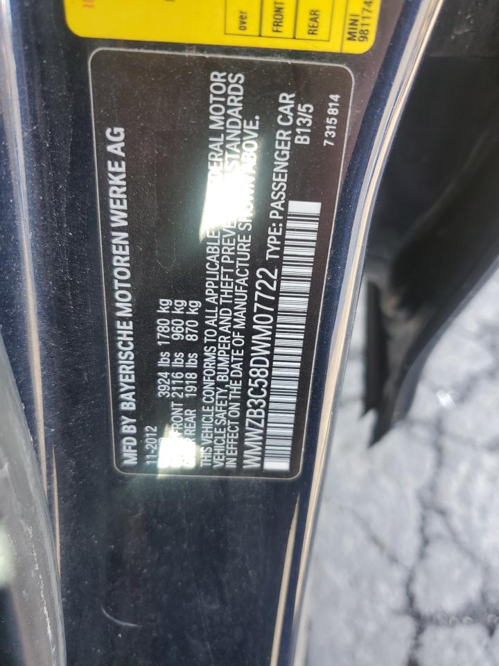 2013 Mini Cooper Countryman VIN: WMWZB3C58DWM07722 Lot: 82450775