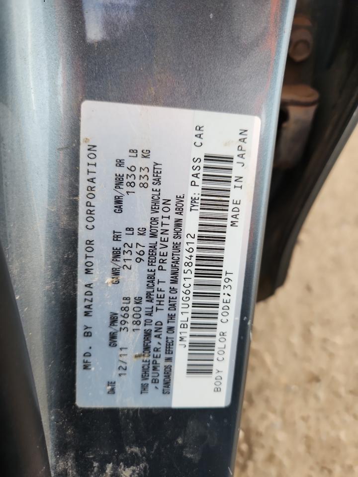 2012 Mazda 3 I VIN: JM1BL1UG6C1584612 Lot: 89844275