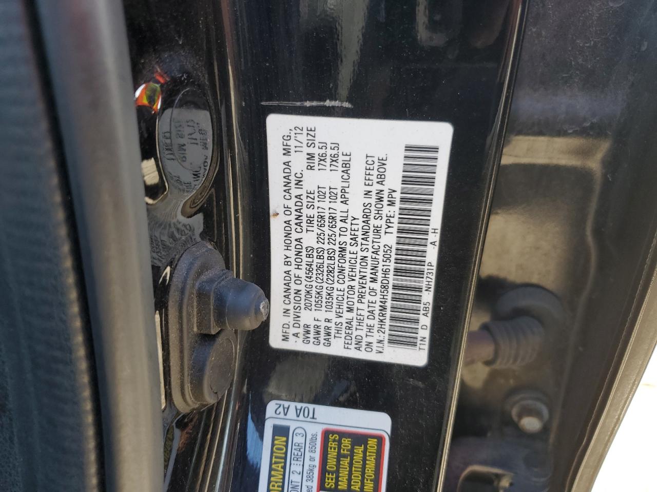 2013 Honda Cr-V Ex VIN: 2HKRM4H58DH615052 Lot: 85159565