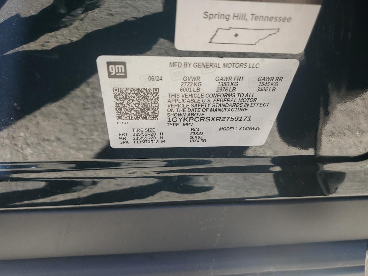 2024 Cadillac Xt6 Premium Luxury VIN: 1GYKPCRSXRZ759171 Lot: 87031385