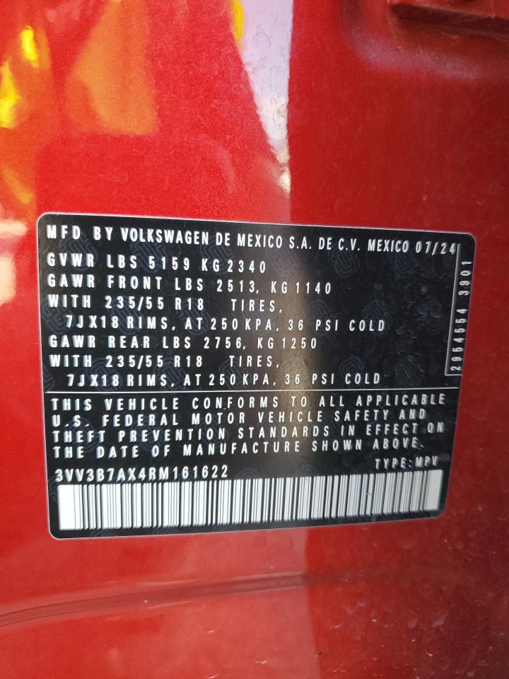2024 Volkswagen Tiguan Se VIN: 3VV3B7AX4RM161622 Lot: 84962005