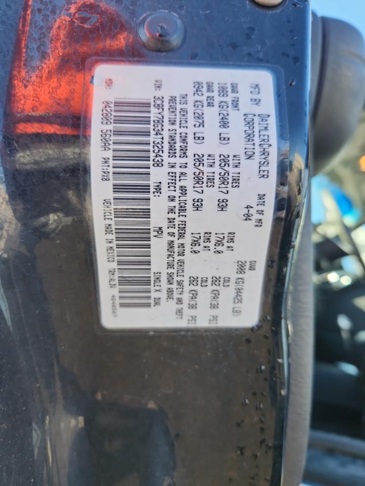 2004 Chrysler Pt Cruiser Gt VIN: 3C8FY78G34T325438 Lot: 90919955