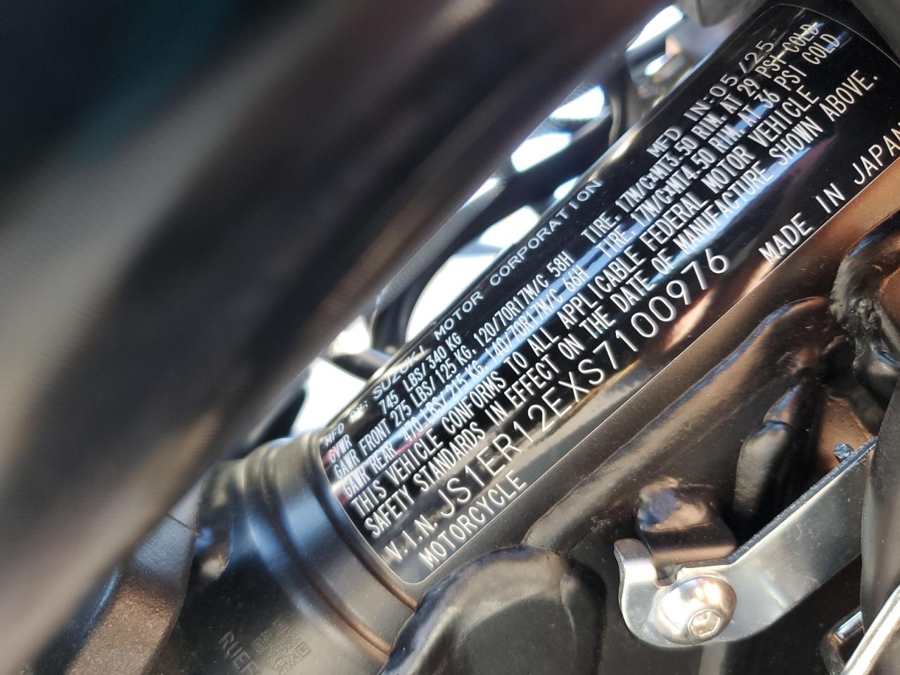 2025 Suzuki Dr-Z400 Sm VIN: JS1ER12EXS7100976 Lot: 90037125