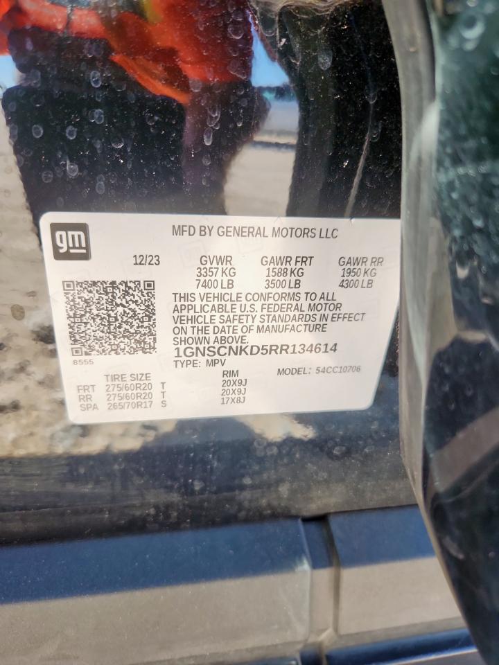 2024 Chevrolet Tahoe C1500 Lt VIN: 1GNSCNKD5RR134614 Lot: 86210245