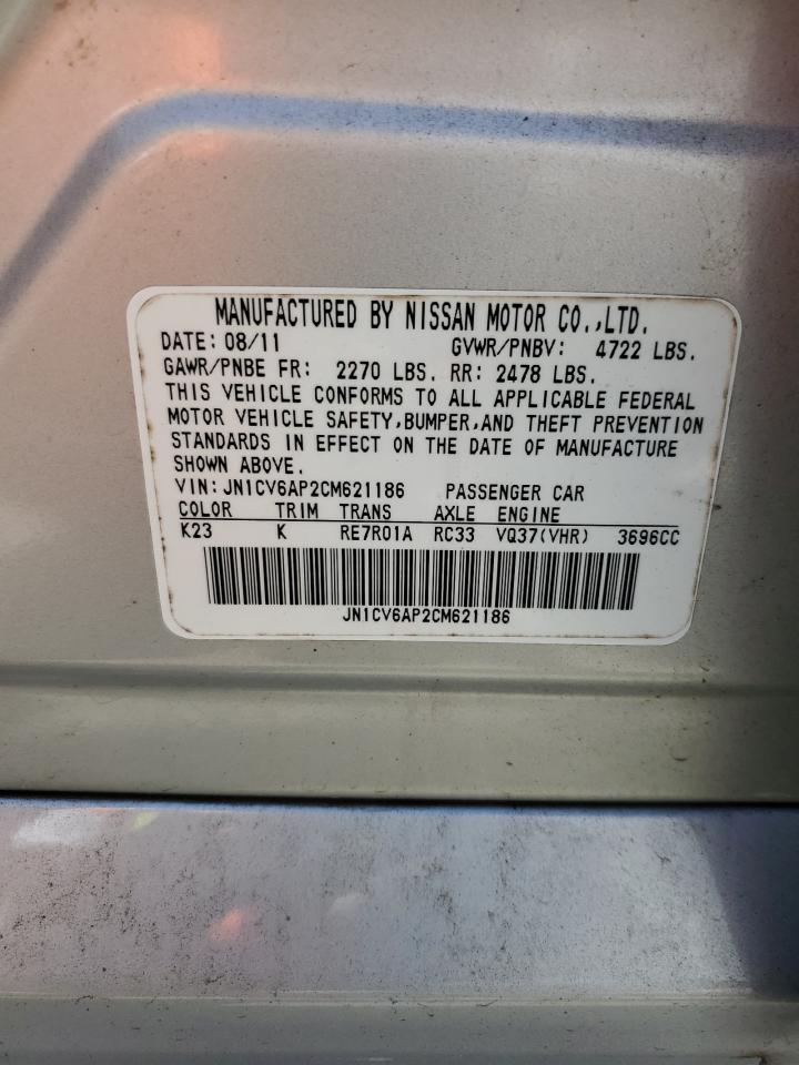 2012 Infiniti G37 Base VIN: JN1CV6AP2CM621186 Lot: 84783485