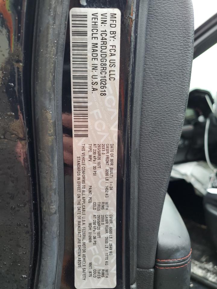 2024 Dodge Durango Gt VIN: 1C4RDJDG8RC102618 Lot: 90842645