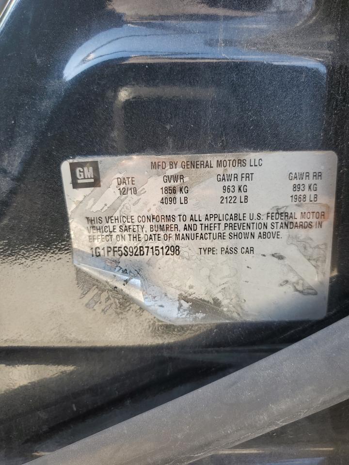 2011 Chevrolet Cruze Lt VIN: 1G1PF5S92B7151298 Lot: 85696575