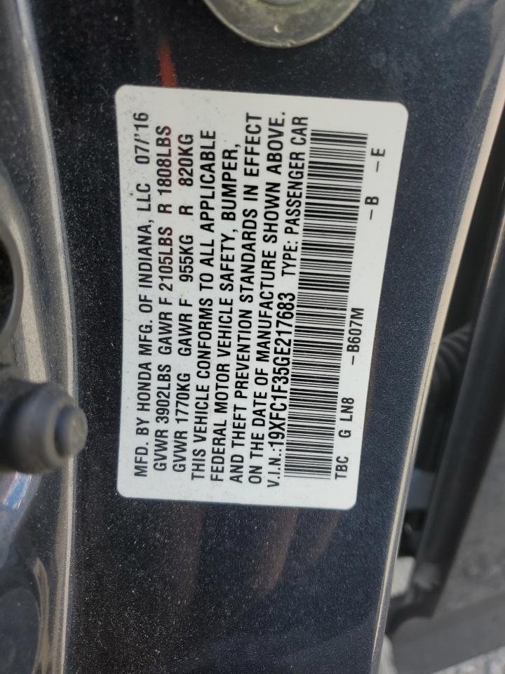 2016 Honda Civic Ex VIN: 19XFC1F35GE217683 Lot: 81981255