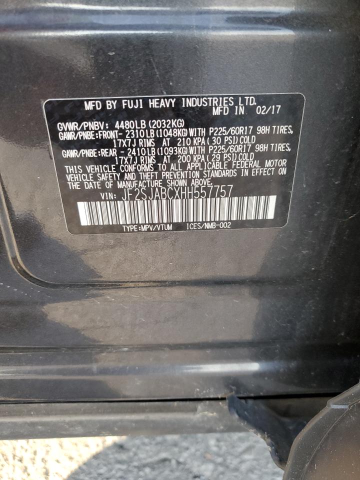 2017 Subaru Forester 2.5I VIN: JF2SJABCXHH557757 Lot: 81986855