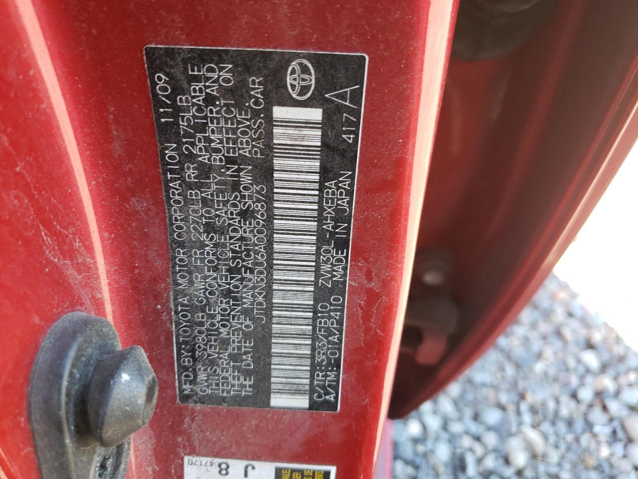 2010 Toyota Prius VIN: JTDKN3DU6A0096873 Lot: 84955645