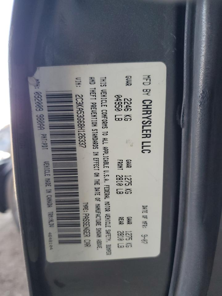 2008 Chrysler 300 Touring VIN: 2C3KA53G68H126337 Lot: 86552125