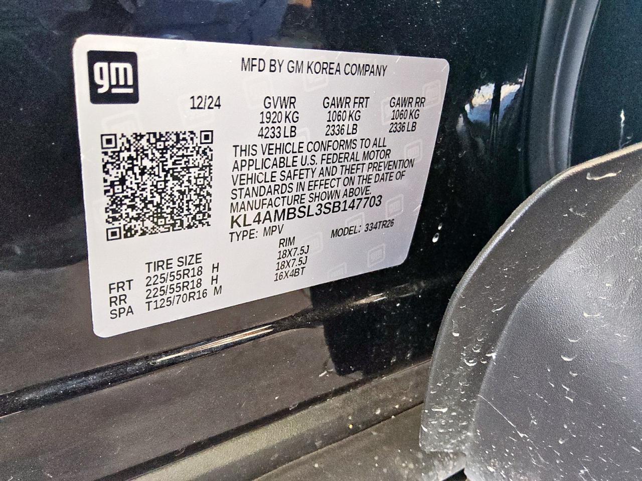 2025 Buick Encore Gx Preferred VIN: KL4AMBSL3SB147703 Lot: 85342835