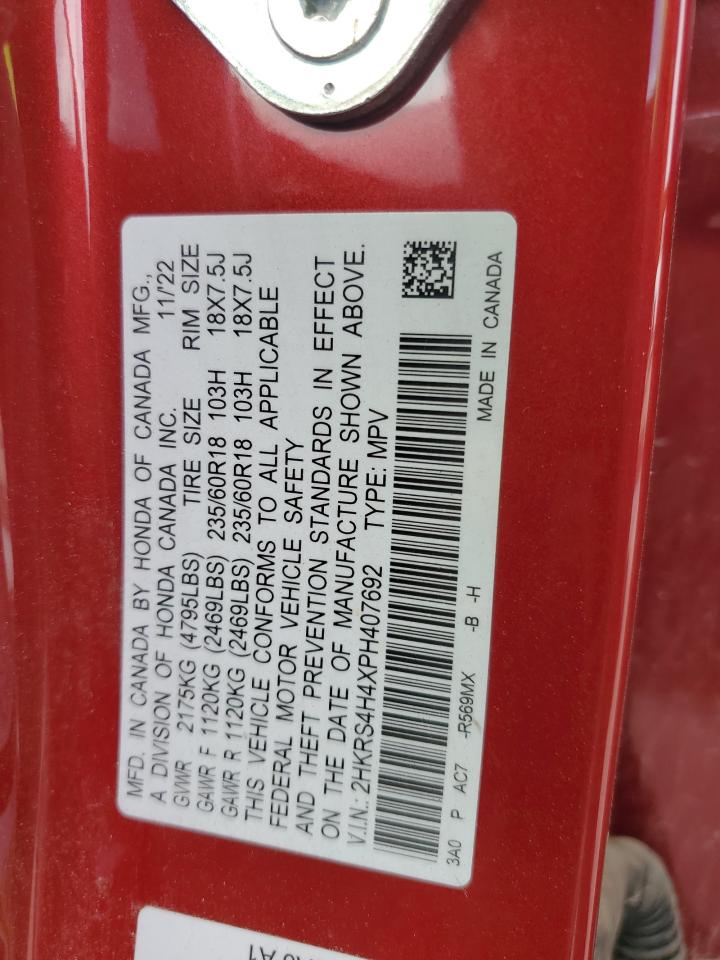 2023 Honda Cr-V Ex VIN: 2HKRS4H4XPH407692 Lot: 85698375