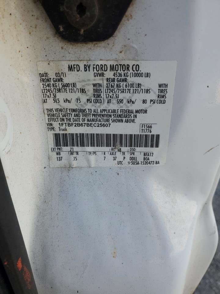 2011 Ford F250 Super Duty VIN: 1FTBF2B67BEC25607 Lot: 82661065