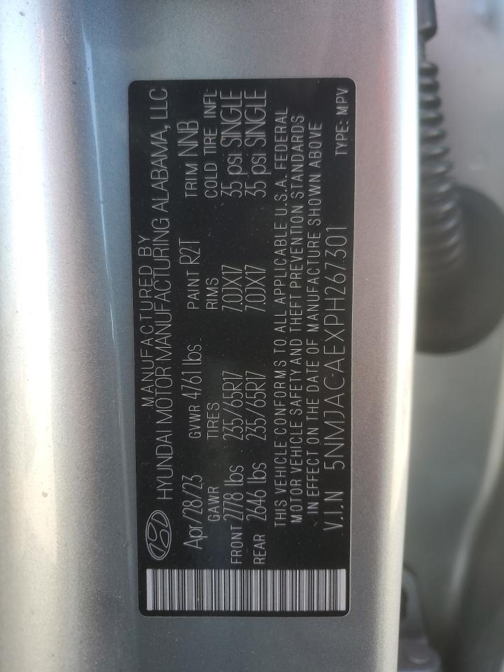 2023 Hyundai Tucson Se VIN: 5NMJACAEXPH267301 Lot: 85547545