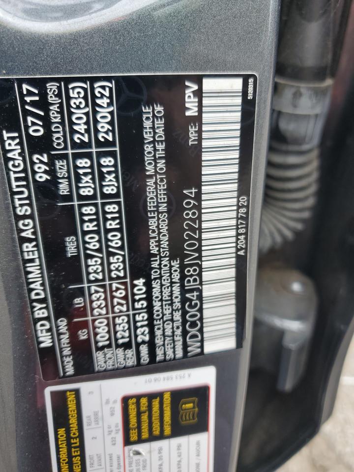 2018 Mercedes-Benz Glc 300 VIN: WDC0G4JB8JV022894 Lot: 85545395