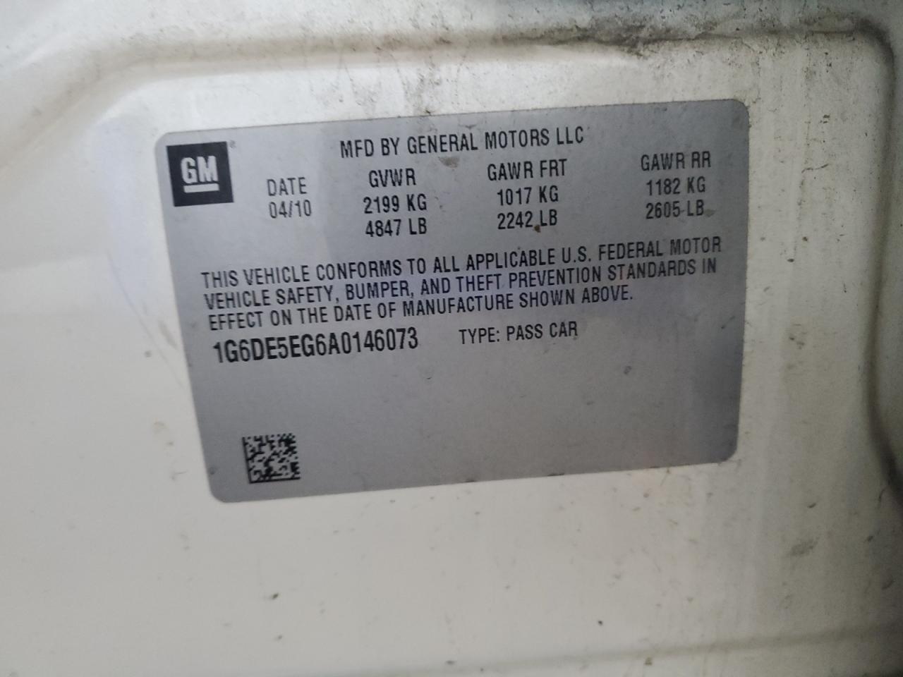 2010 Cadillac Cts Luxury Collection VIN: 1G6DE5EG6A0146073 Lot: 90546715