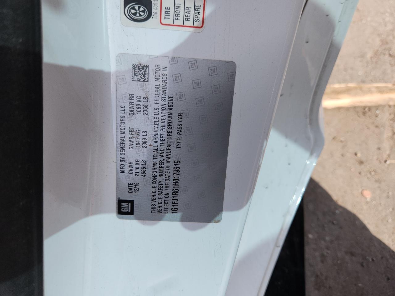 2017 Chevrolet Camaro Zl1 VIN: 1G1FJ1R61H0179819 Lot: 84913865