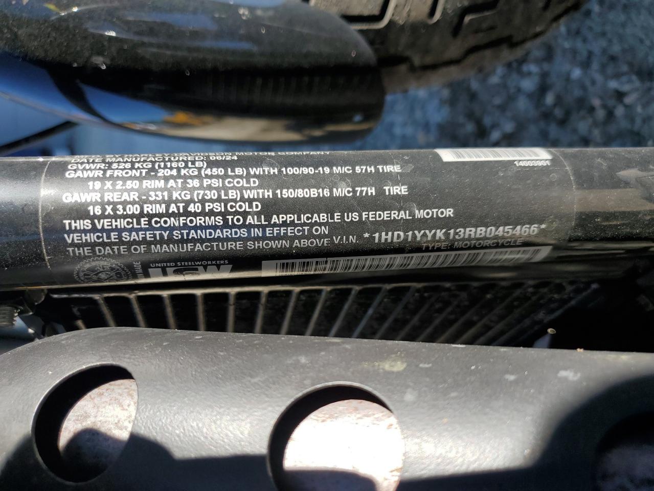 2024 Harley-Davidson Fxbbs VIN: 1HD1YYK13RB045466 Lot: 86780915