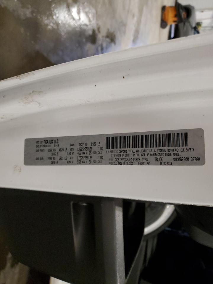 2018 Ram Promaster 2500 2500 High VIN: 3C6TRVDG7JE144328 Lot: 86803355