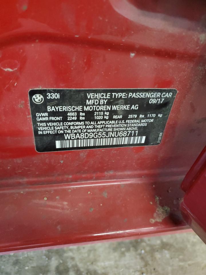 2018 BMW 330 Xi VIN: WBA8D9G55JNU68711 Lot: 85505995